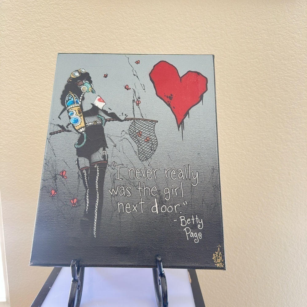 Pop Art Canvas – “I Never Really Was the Girl Next Door” – Betty Page